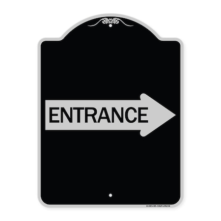 Signmission Right Arrow Entrance Heavy-Gauge Aluminum Architectural Sign, 24" H, BS-1824-24234 A-DES-BS-1824-24234